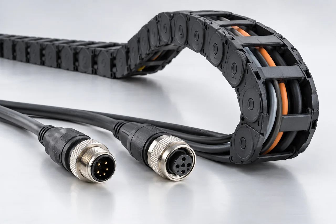 Connections & moving cable hardware arrangement