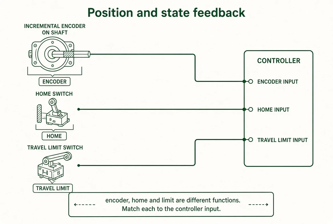 Position & state feedback functional diagram