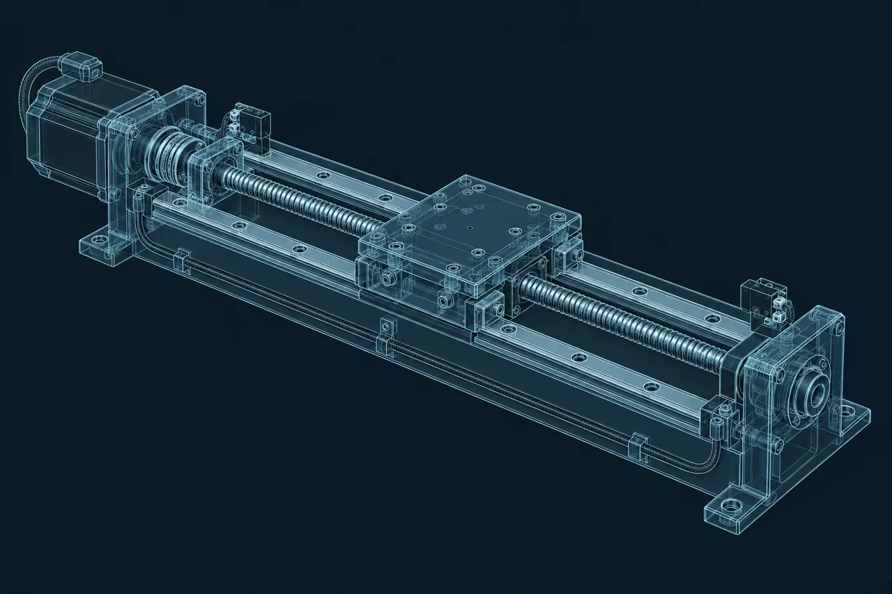 Single-axis machine exterior wireframe