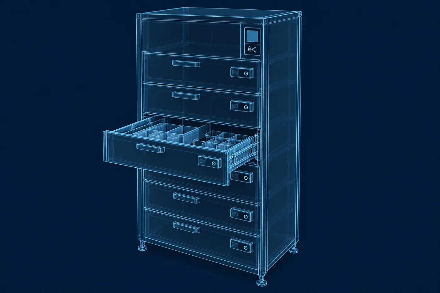 Equipment electrical interfaces exterior wireframe