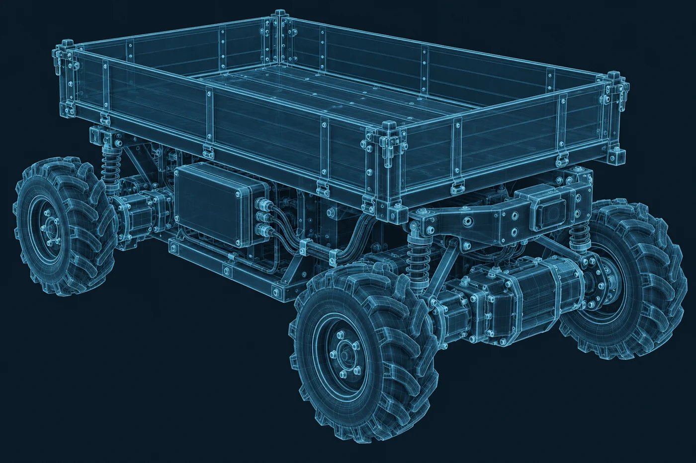 Outdoor utility transport detailed wireframe